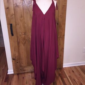 Jumpsuit w/tie shoulder straps, one size fits most